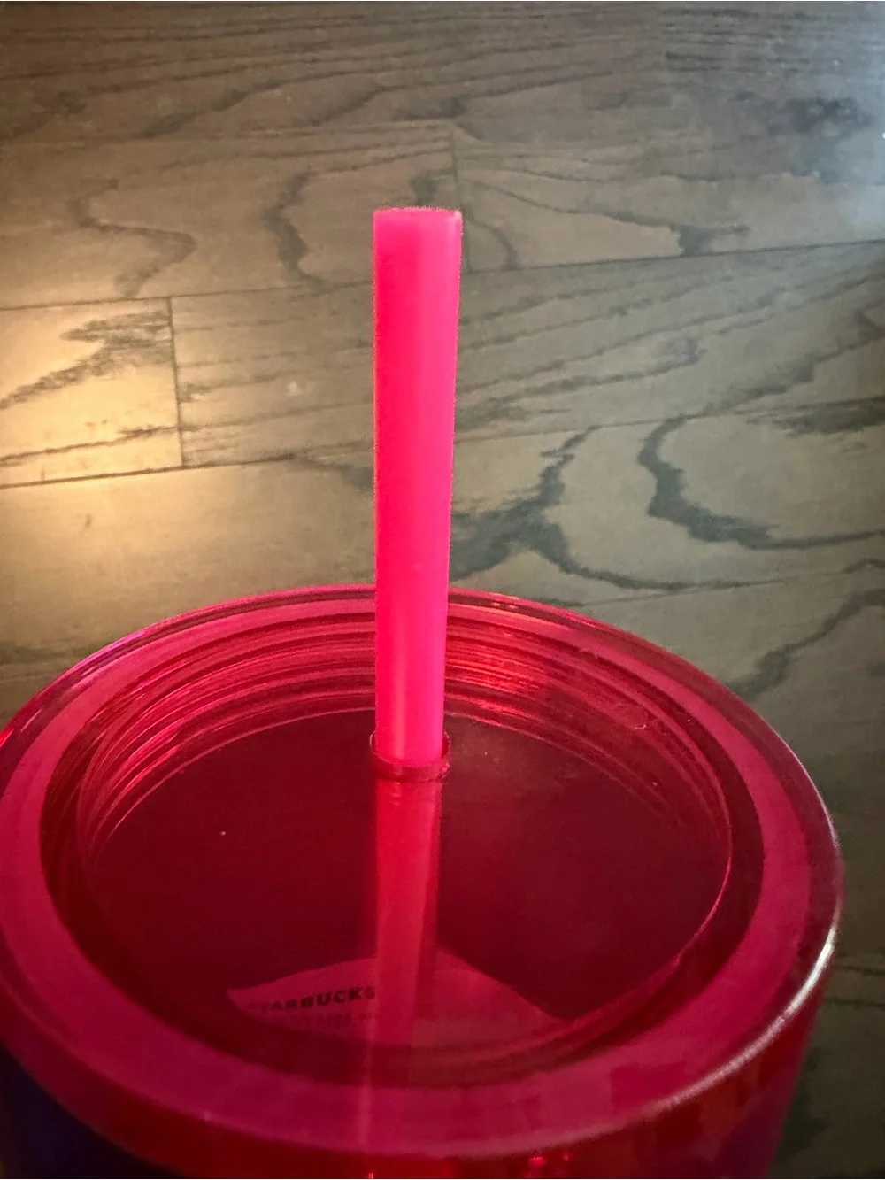 NWT Starbucks Metallic Fuchsia Spiral Tumbler with Straw